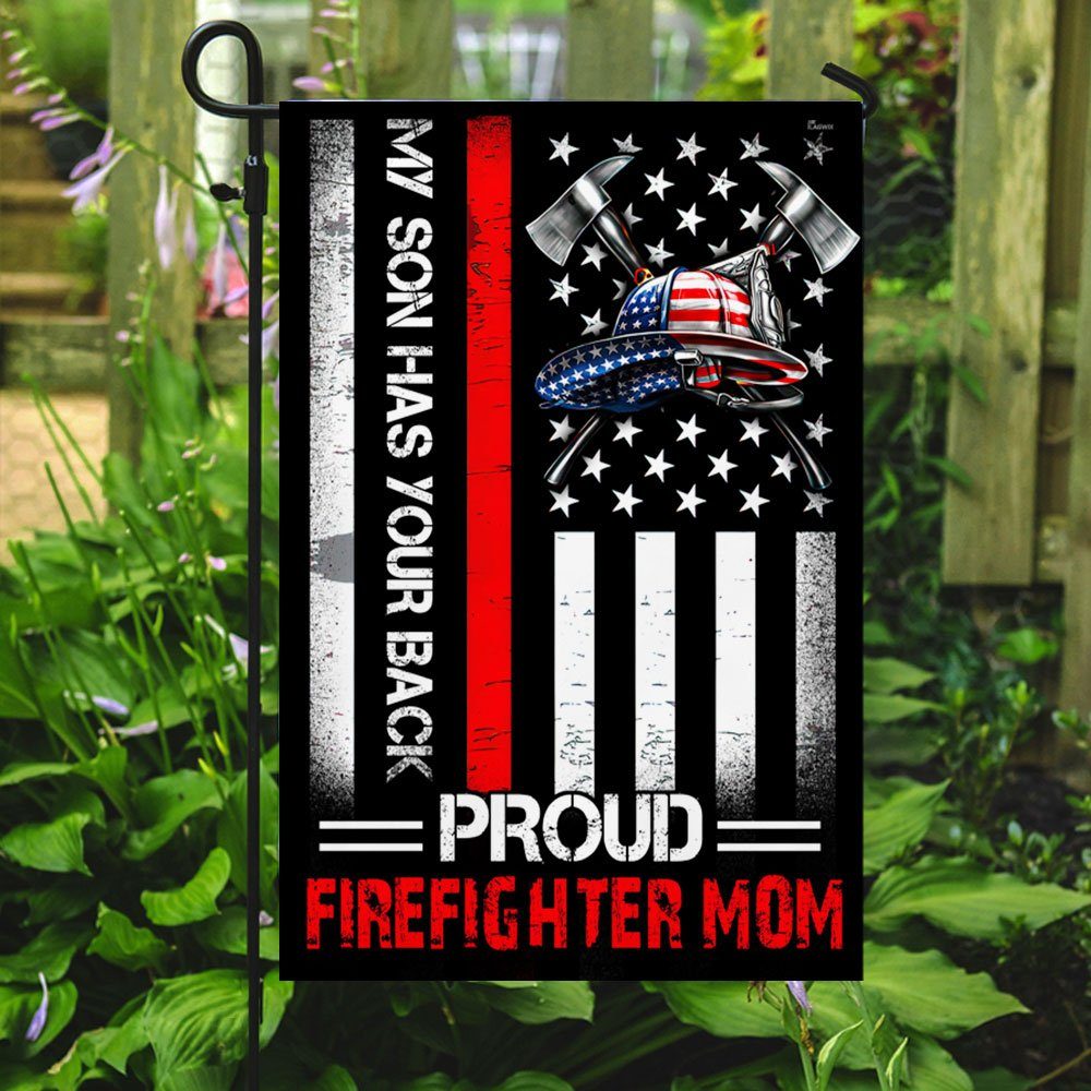 Proud Firefighter Mom Flag My Son Has Your Back DDH2898Fv3 - Image 5