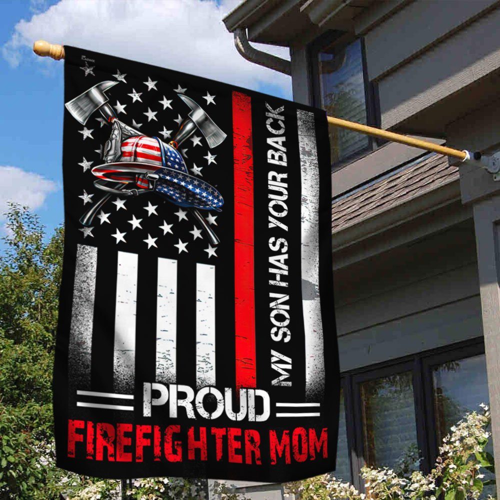 Proud Firefighter Mom Flag My Son Has Your Back DDH2898Fv3 - Image 2