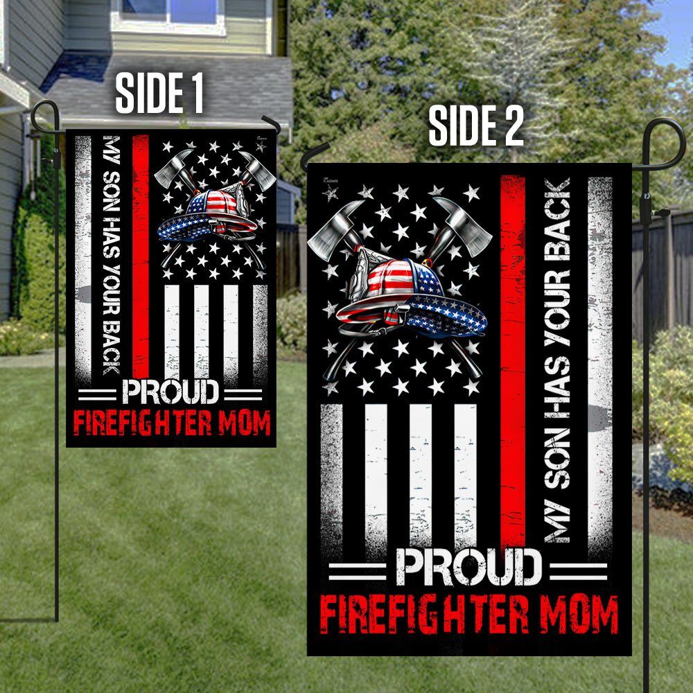 Proud Firefighter Mom Flag My Son Has Your Back DDH2898Fv3 - Image 6