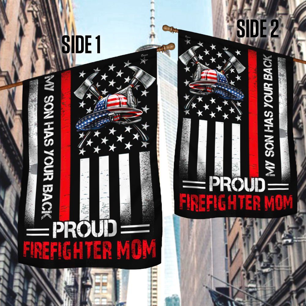 Proud Firefighter Mom Flag My Son Has Your Back DDH2898Fv3 - Image 3