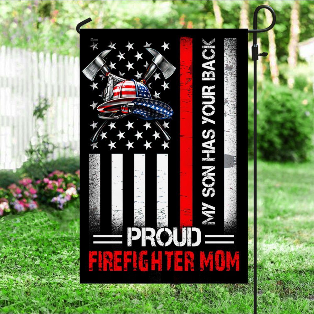 Proud Firefighter Mom Flag My Son Has Your Back DDH2898Fv3 - Image 4