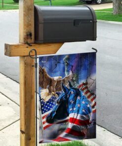 proud horse american flag 4542