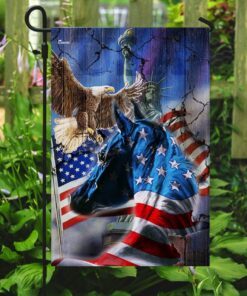 proud horse american flag 7872