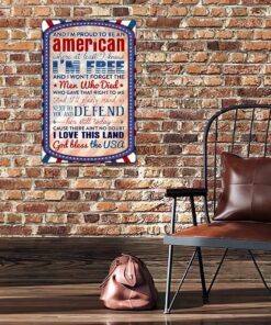 proud to be an american hanging metal sign lha1650ms 4280