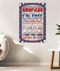 proud to be an american hanging metal sign lha1650ms 4565