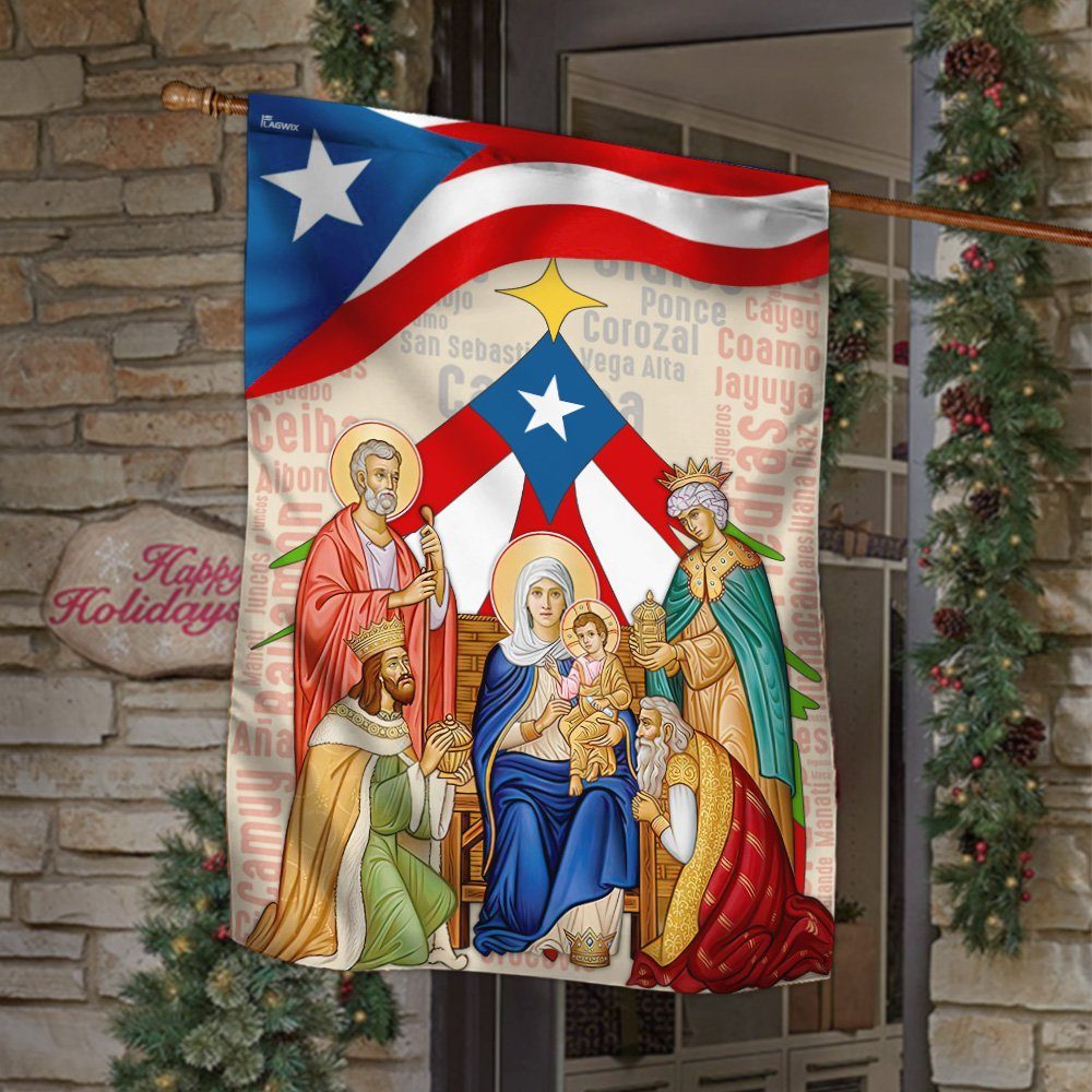 Puerto Rico Three Wise Men Nativity of Jesus Flag MLN776F - Image 2