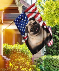 Pug. American Patriot Flag