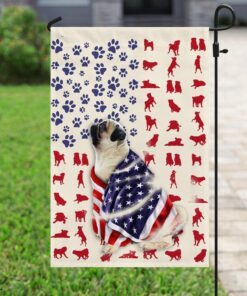 pug dog american flag 6919