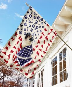 pug dog american flag 7753