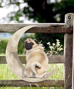 pug dog and moon hanging metal sign qnk879msv6 3950