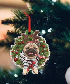 pug dog custom shaped ornament jolly ntb390o 1438