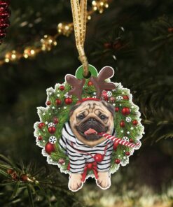 pug dog custom shaped ornament jolly ntb390o 3361