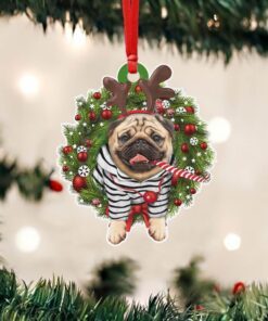 Pug Dog Custom - Shaped Ornament Jolly NTB390O
