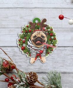 pug dog custom shaped ornament jolly ntb390o 8908