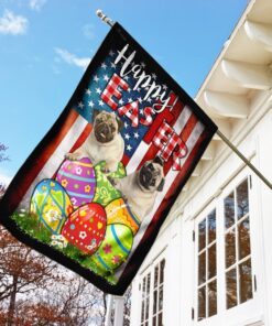 pug dog easter egg hunt flag 8639