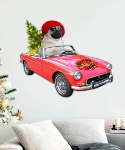 Pug Dog Hanging Metal Sign Winter NNT1350MS