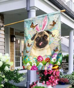 Pug Dog Happy Easter Flag