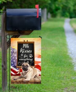 pug dog kisses fix everything flag qnk1035fv3 flagwix 7555