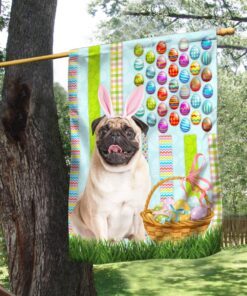 pug flag easter pug bunny easter day flag trv1887f 1162