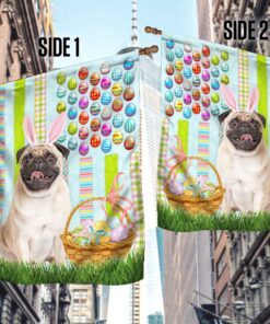 pug flag easter pug bunny easter day flag trv1887f 2544
