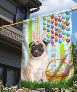 pug flag easter pug bunny easter day flag trv1887f 8565