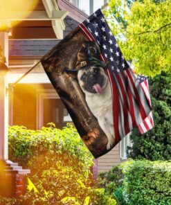 pug halloween american us flag 3702