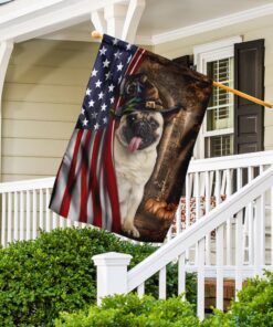 pug halloween american us flag 4393