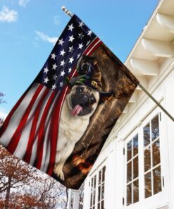 pug halloween american us flag 7126