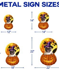 pug halloween metal sign pumpkin dog bnn484ms 1126