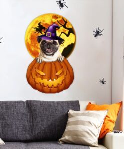 pug halloween metal sign pumpkin dog bnn484ms 6314