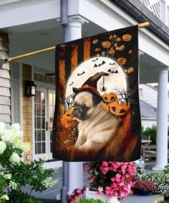 Pug Puppy Happy Halloween Flag