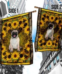 pug sunflower flag 4007