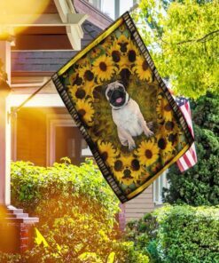 Pug Sunflower Flag