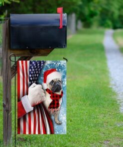 pug through the snow flag 3045