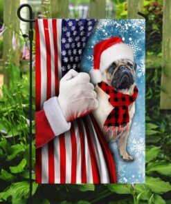 pug through the snow flag 4176