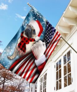 pug through the snow flag 7213