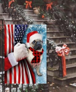 pug through the snow flag 8239