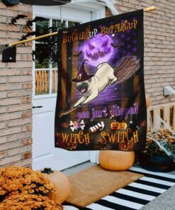 Pug Witch Switch Halloween Flag