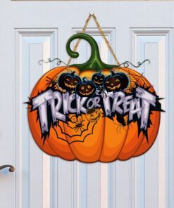 Pumpkin Halloween Wooden Sign Trick Or Treat Halloween Home Decor QNK881WD