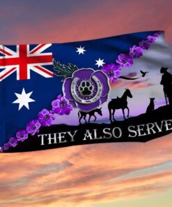 Purple Poppy Australian Grommet Flag They Also Served BNL418GFv2