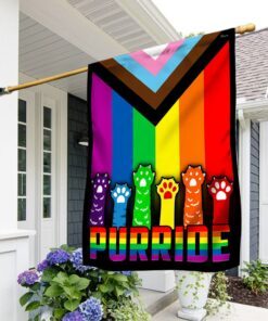 Purride Cat LGBT Gay Les Pride Flag BNN338F