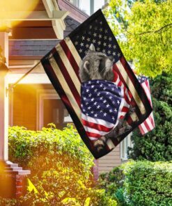 Raccoon American Patriot Flag
