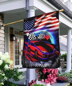 racing car american us flag 2913