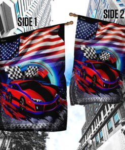 racing car american us flag 6457