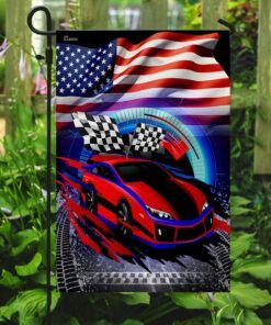 racing car american us flag 8709