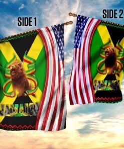 rasta lion jamaica america flag 4035