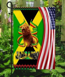 rasta lion jamaica america flag 5439