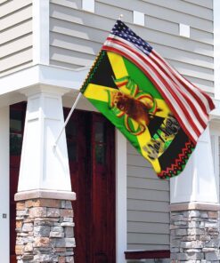 rasta lion jamaica america flag 8909