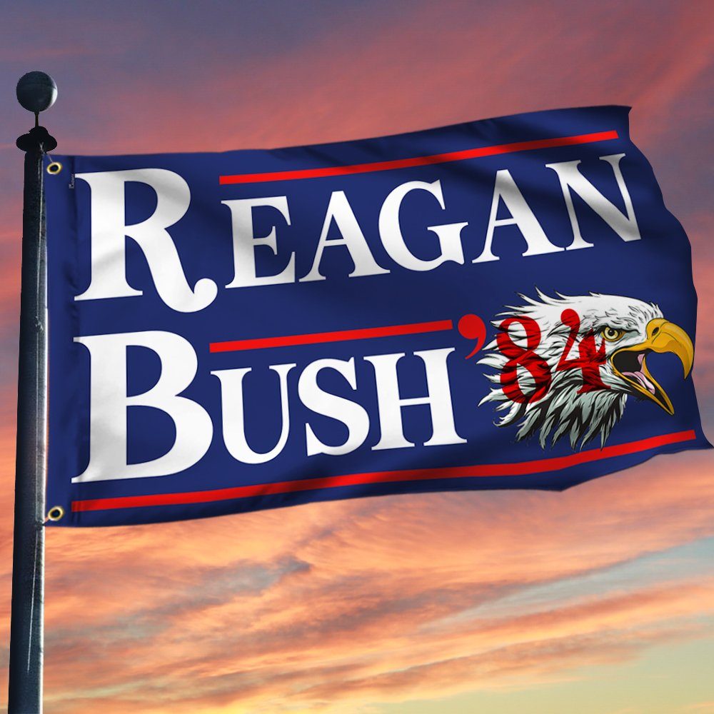 Reagan Bush'84 Grommet Flag Ronald Reagan 1984 Presidential Campaign LNT416GF