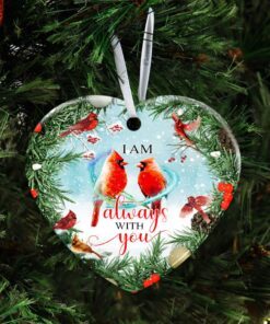 red cardinal i am always with you ceramic ornament 1681